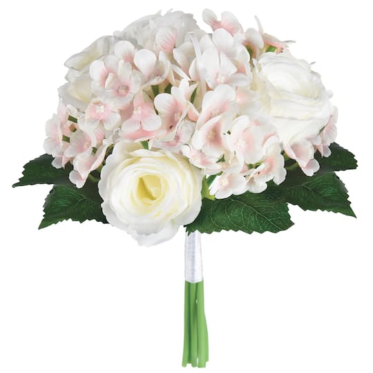 White Fabric Faux Floral Bunch